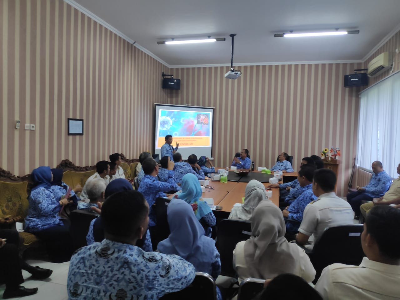 Sosialisasi Pencegahan Penyebaran Coronavirus di Dinperinaker