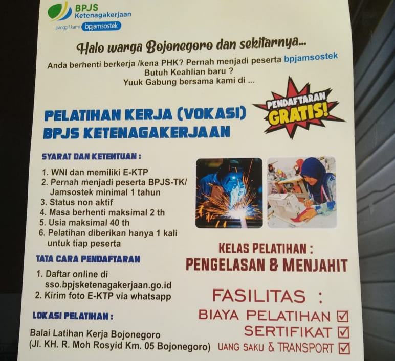BPJS Ketenagakerjaan dan Dinperinaker Bojonegoro Buka Pelatihan Kerja Gratis Bagi Korban PHK