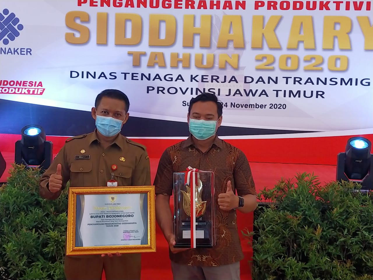 Bojonegoro Raih Penghargaan Pembina Produktivitas Siddhakarya Tahun 2020