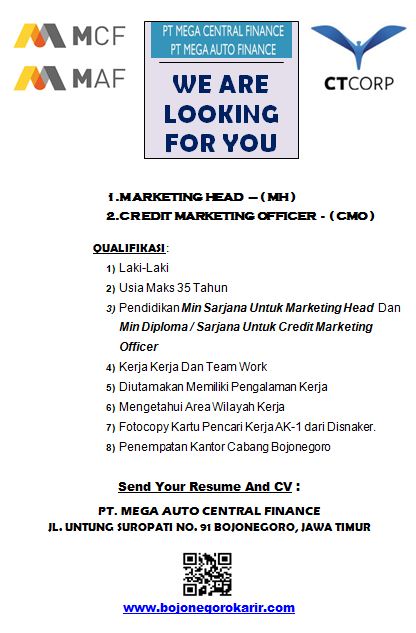 Lowongan Kerja PT. Mega Auto Central Finance