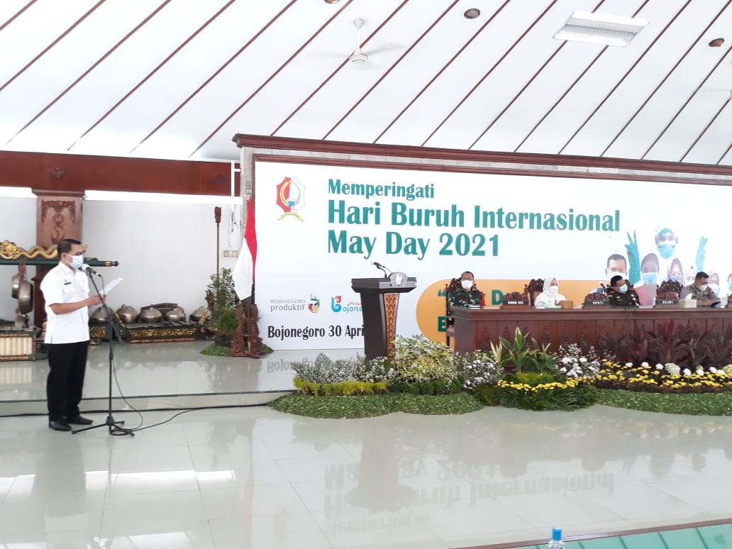 Pemkab Bojonegoro Peringati Hari Buruh Internasional di Pendopo Malowopati