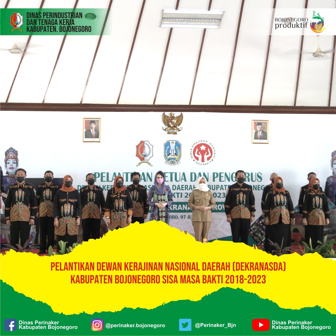 Pelantikan Ketua dan Pengurus Dekranasda Kabupaten Bojonegoro Sisa Masa Bhakti 2018-2023