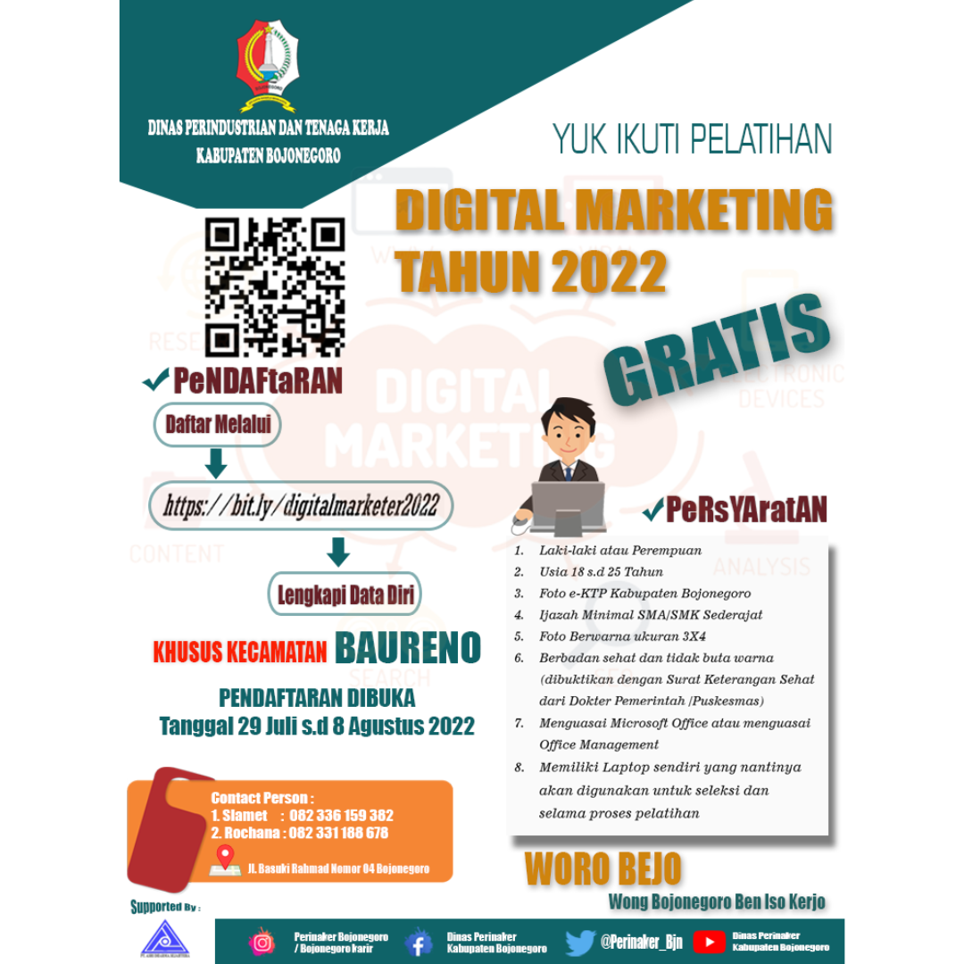 Pendaftaran Digital Marketing Tahun 2022 Kecamatan Boureno