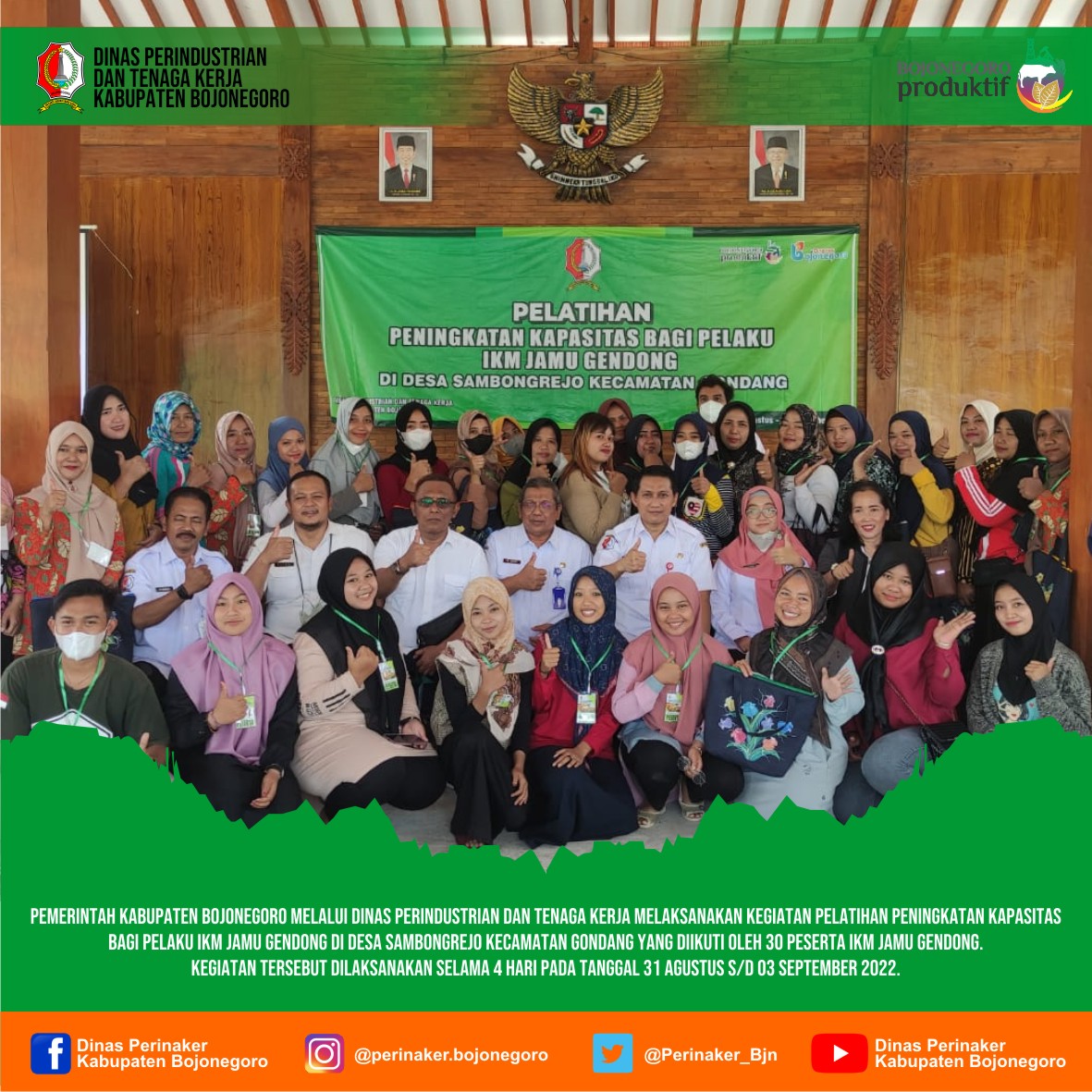 Pelatihan Peningkatan Kapasitas Bagi Pelaku IKM Jamu Gendong di Desa Sambongrejo Kecamatan Gondang