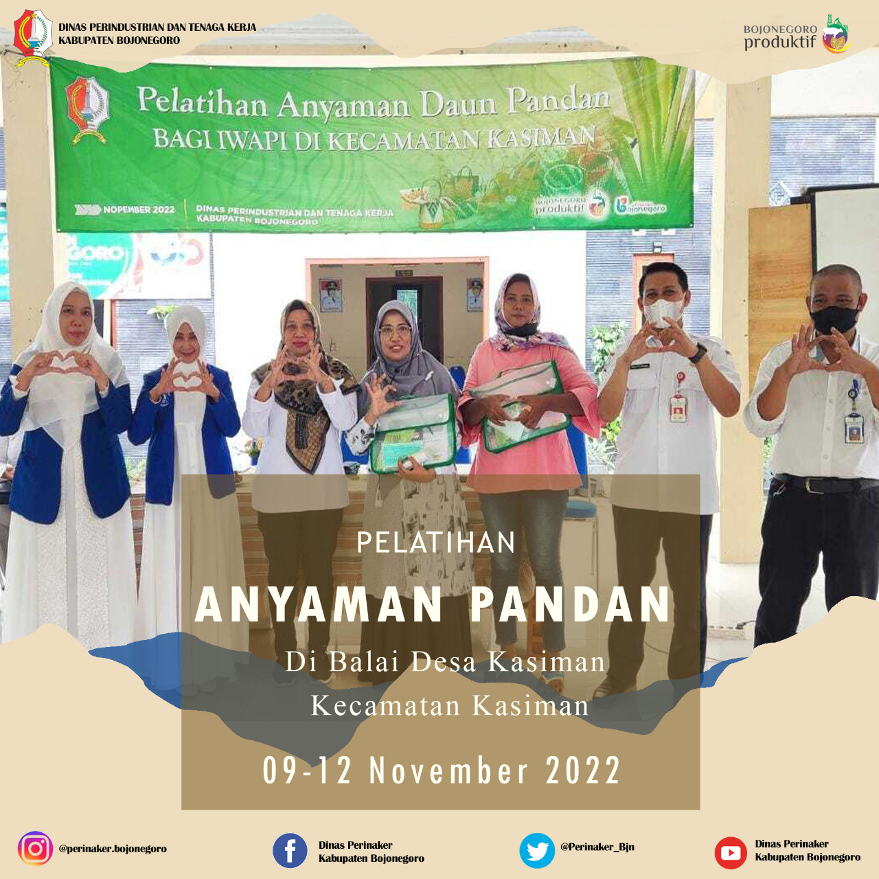 Pelatihan Anyaman Daun Pandan di Balai Desa Kasiman Kecamatan Kasiman