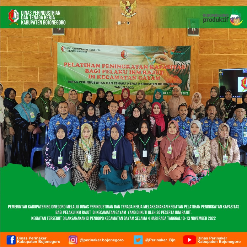 Pelatihan Peningkatan Kapasitas Bagi Pelaku IKM Rajut di Pendopo Kecamatan Gayam