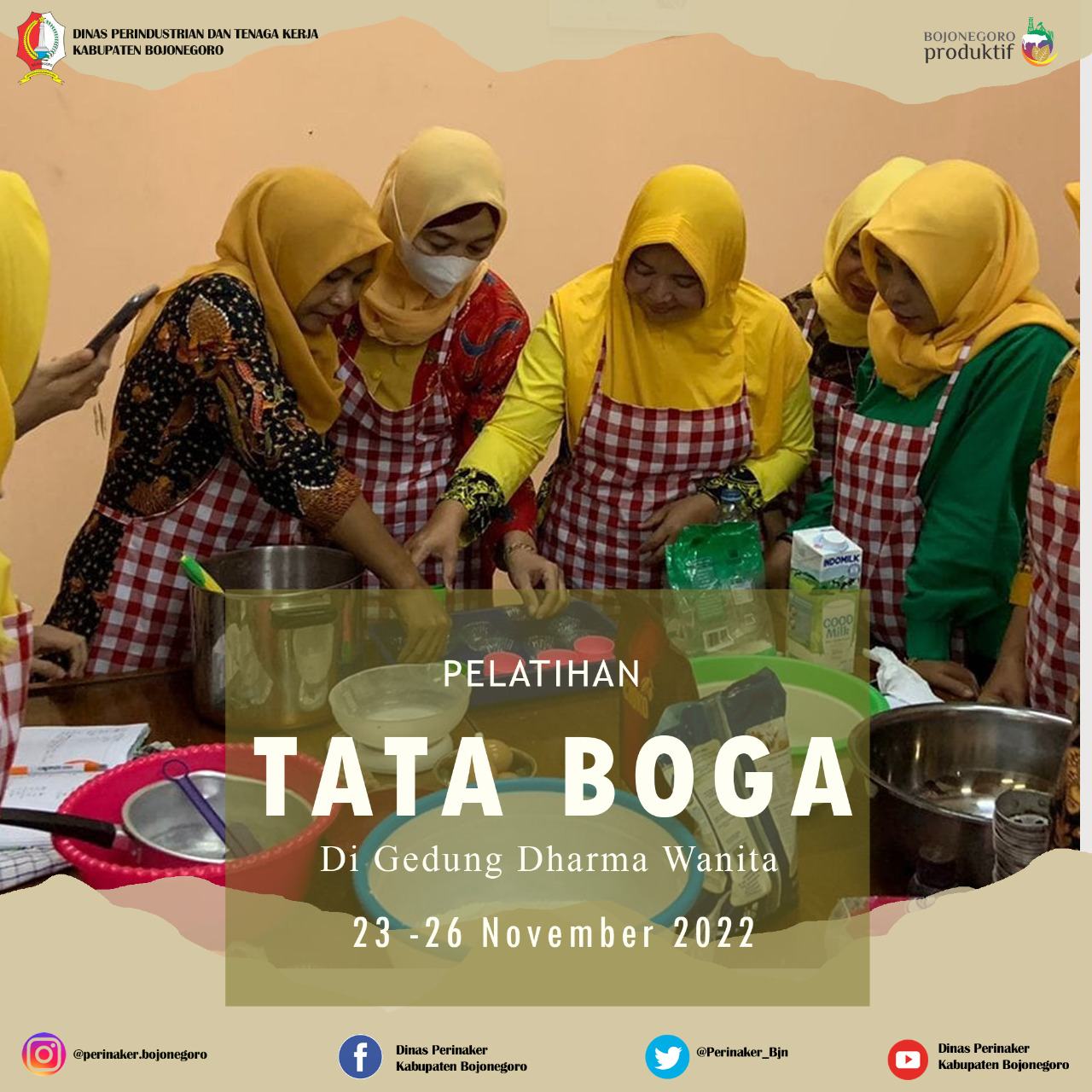 Pelatihan Tata Boga di Gedung Dharma Wanita Kabupaten Bojonegoro