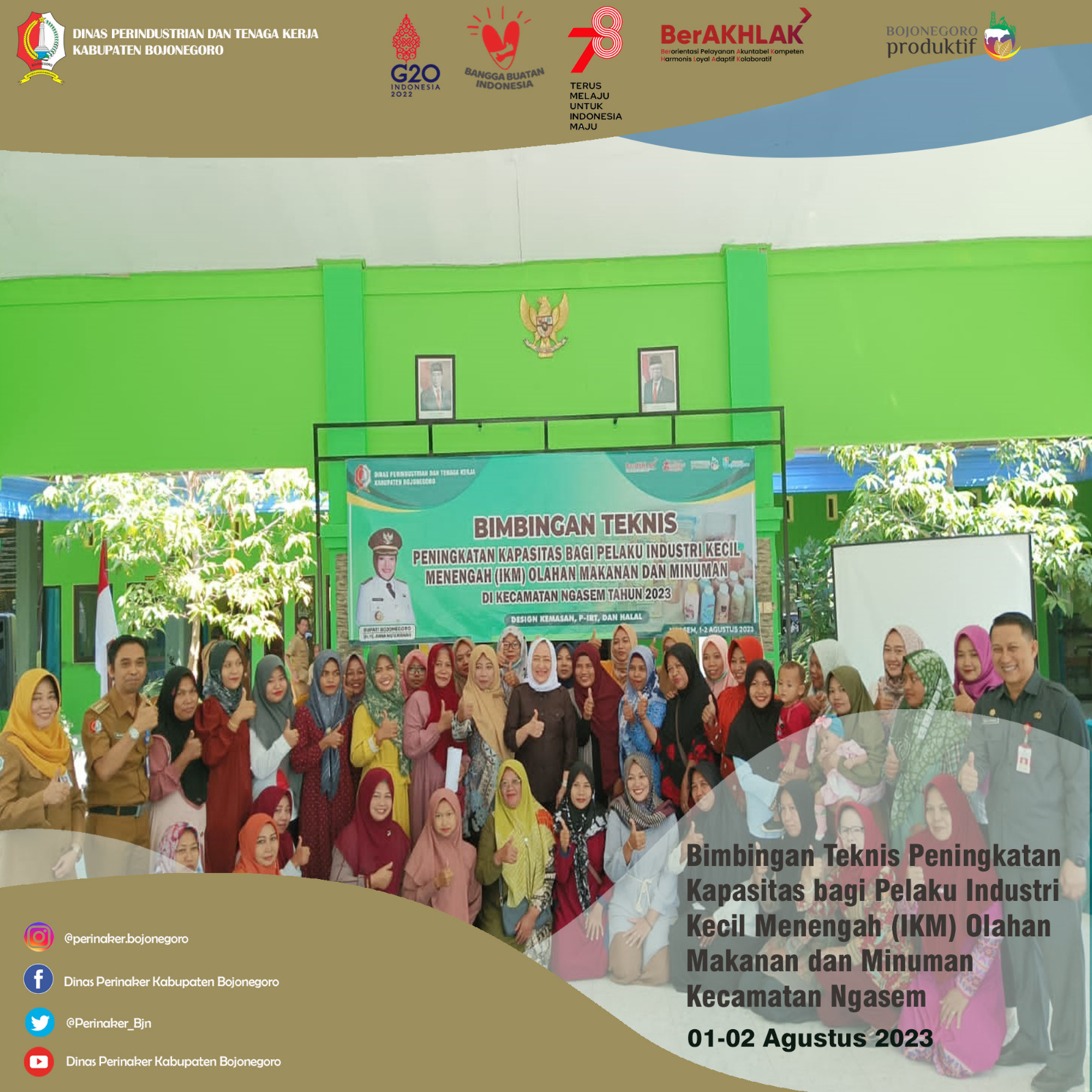 Bimbingan Teknis Peningkatan Kapasitas bagi Pelaku (IKM) Olahan Makanan dan Minuman kecamatan Ngasem