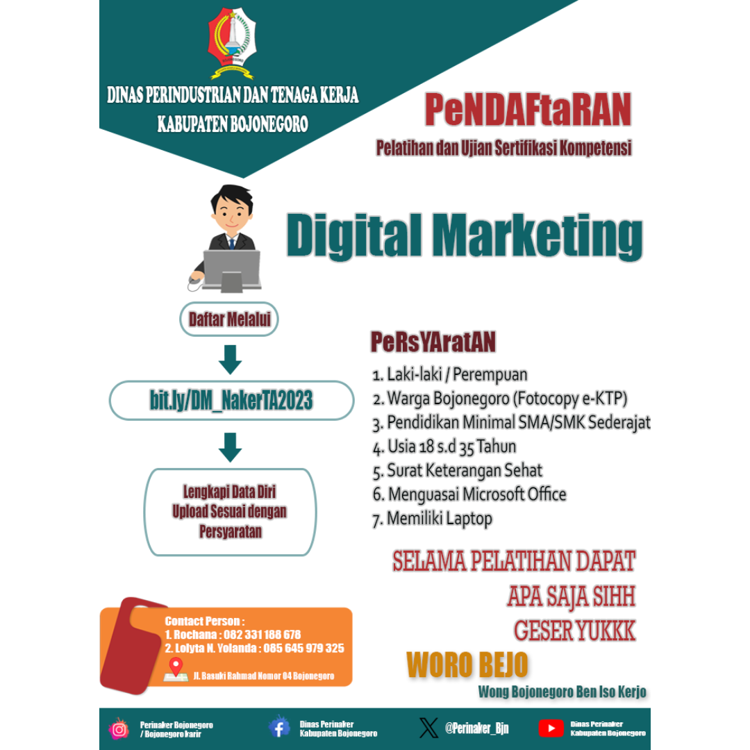 PENGUMUMAN PENDAFTARAN DIGITAL MARKETING