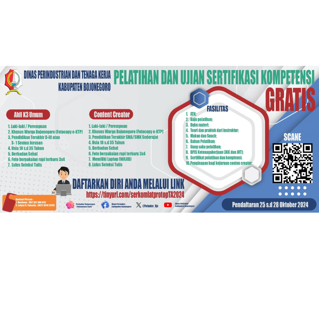 Pelatihan dan Sertifikasi Kejuruan Ahli K3 Umum Kemnaker dan Content Creator