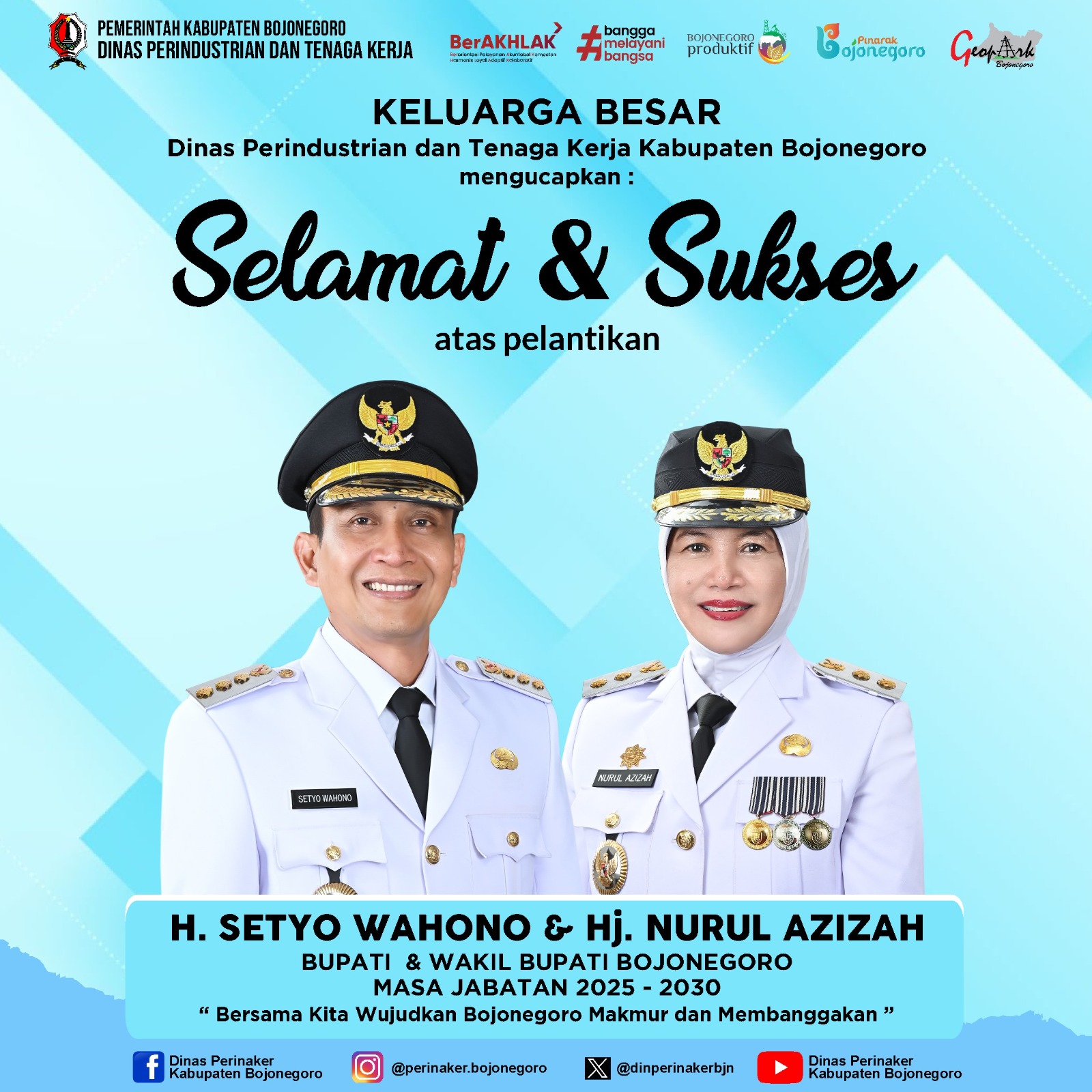 Pelantikan Bupati dan Wakil Bupati Bojonegoro Periode 2025-2030
