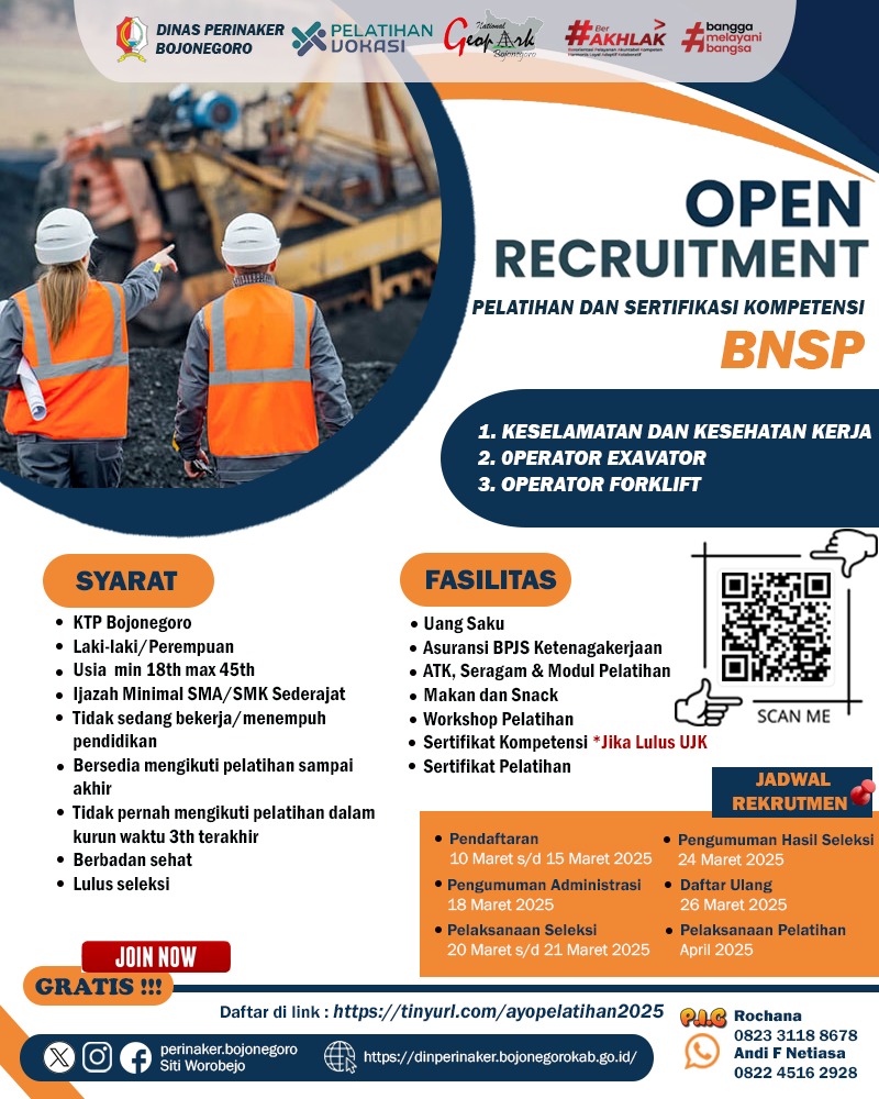 Open Recruitment Pelatihan Sertifikasi BNSP