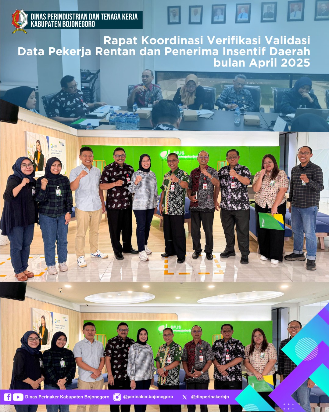 Rakor Verifikasi dan Validasi Data Pekerja Rentan dan PID bulan April 2025