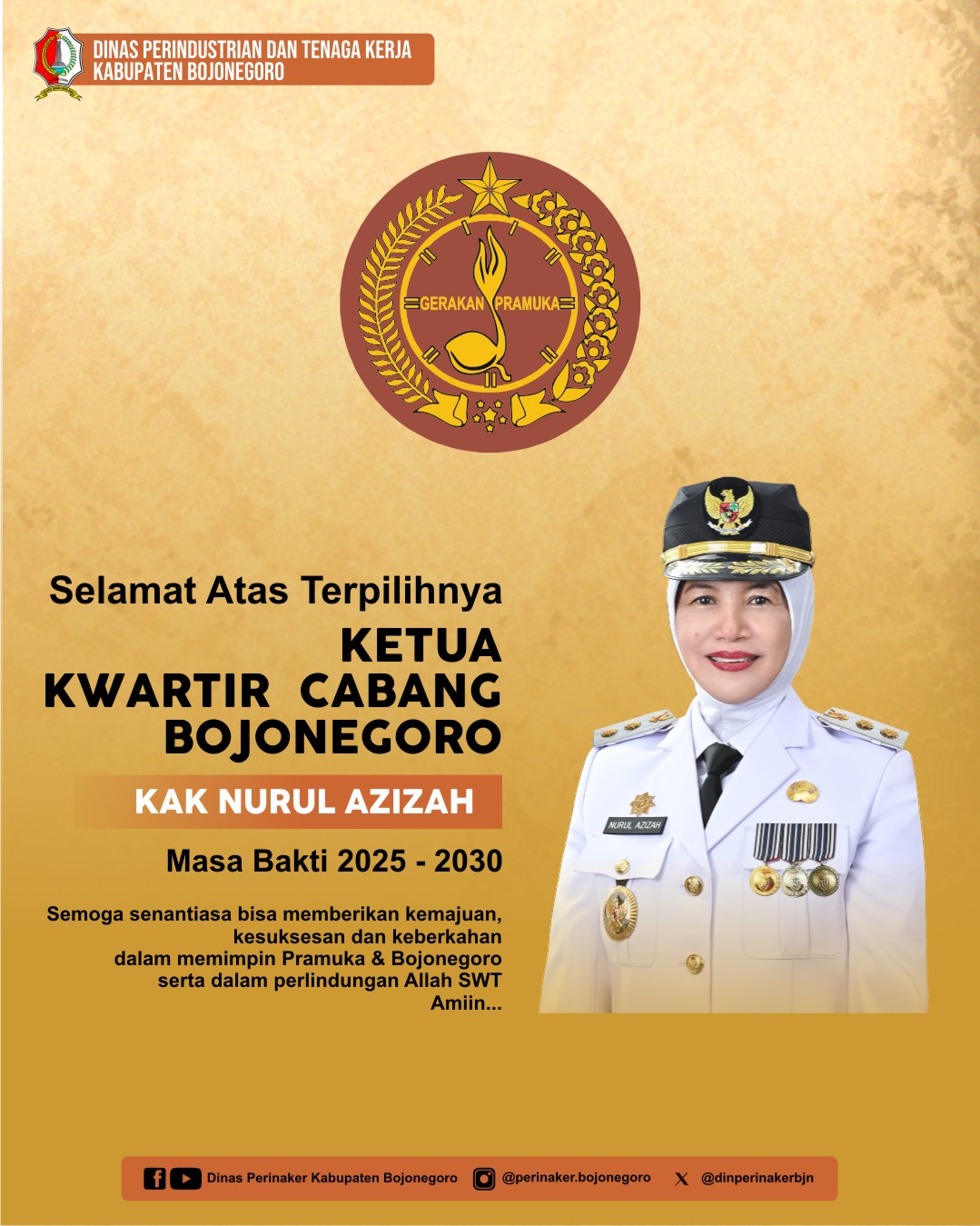 Terpilihnya Ibu Nurul Azizah sebagai Kwartir Cabang Bojonegoro Masa Bakti 2025-2030