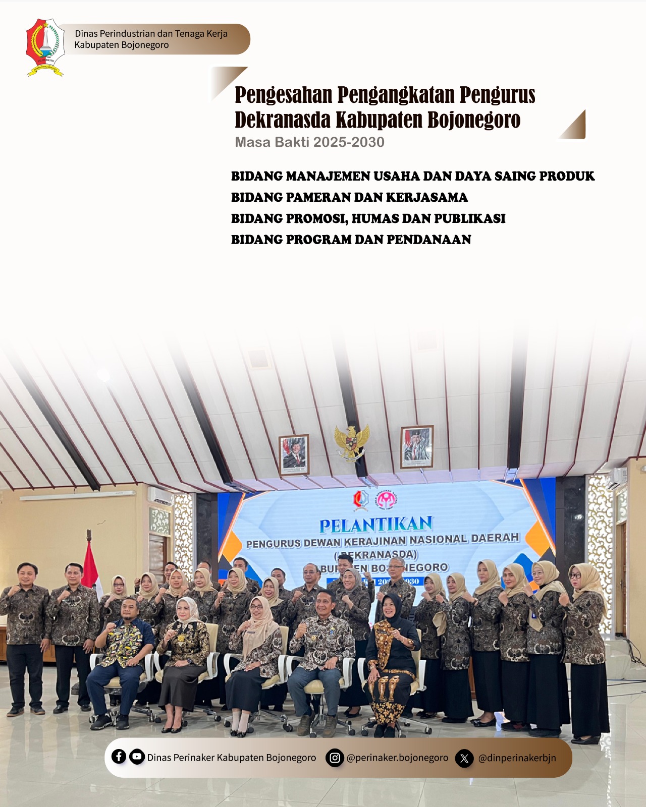 Pengesahan dan Pelantikan Pengurus Dekranasda Bojonegoro Masa Bakti 2025-2030