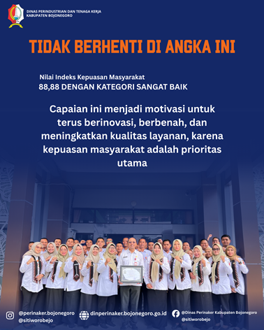NILAI INDEKS KEPUASAN MASYARAKAT DINPERINAKER