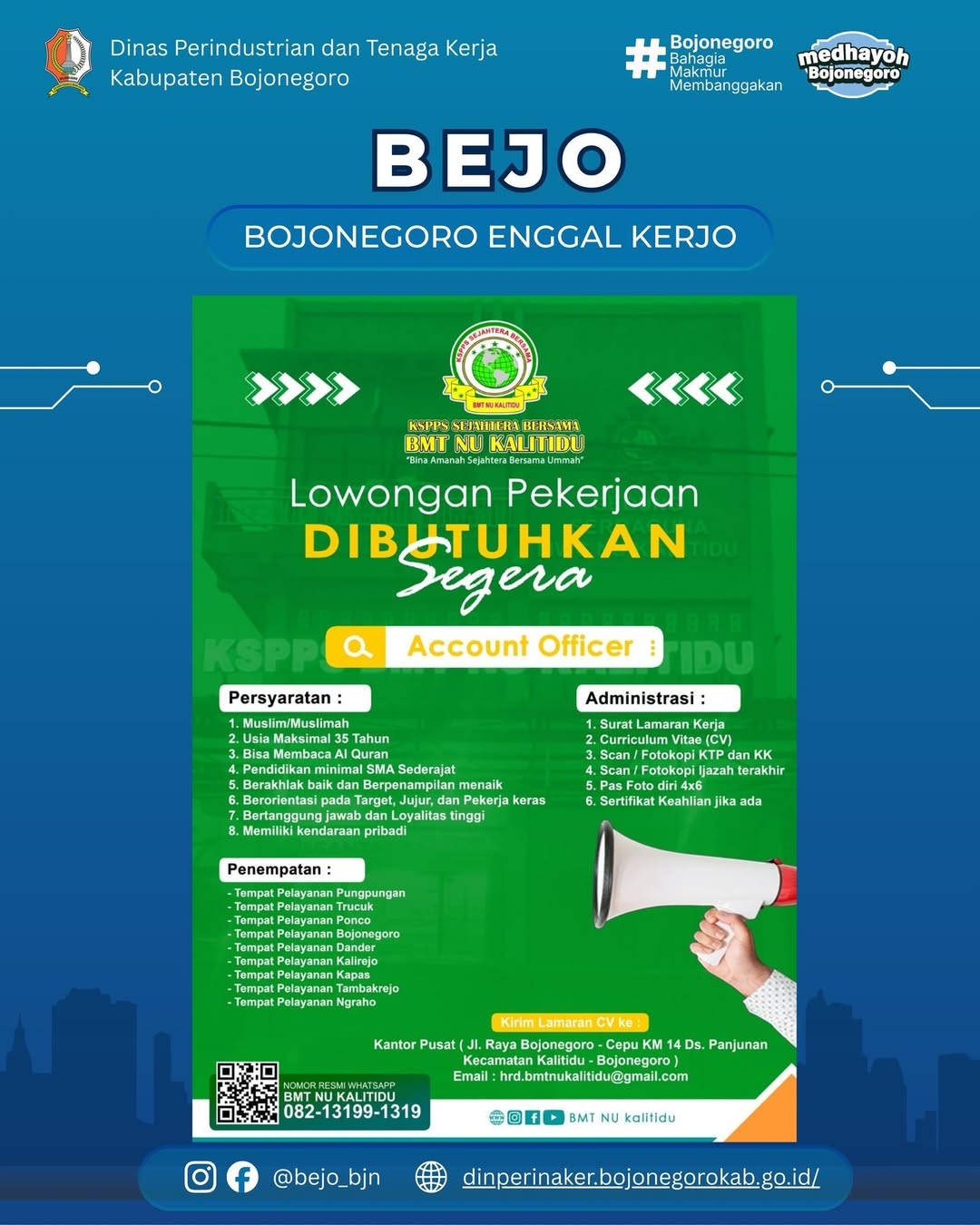 INFO LOWONGAN KERJA – BMT NU Kalitidu