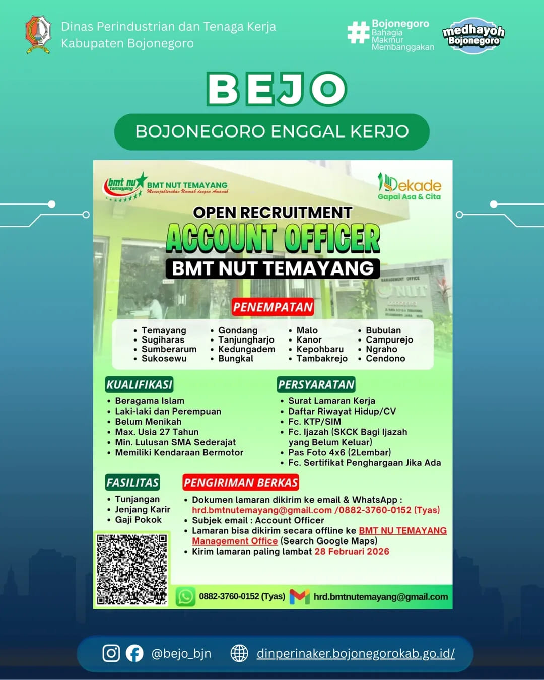 INFO LOWONGAN KERJA- BMT NU Temayang