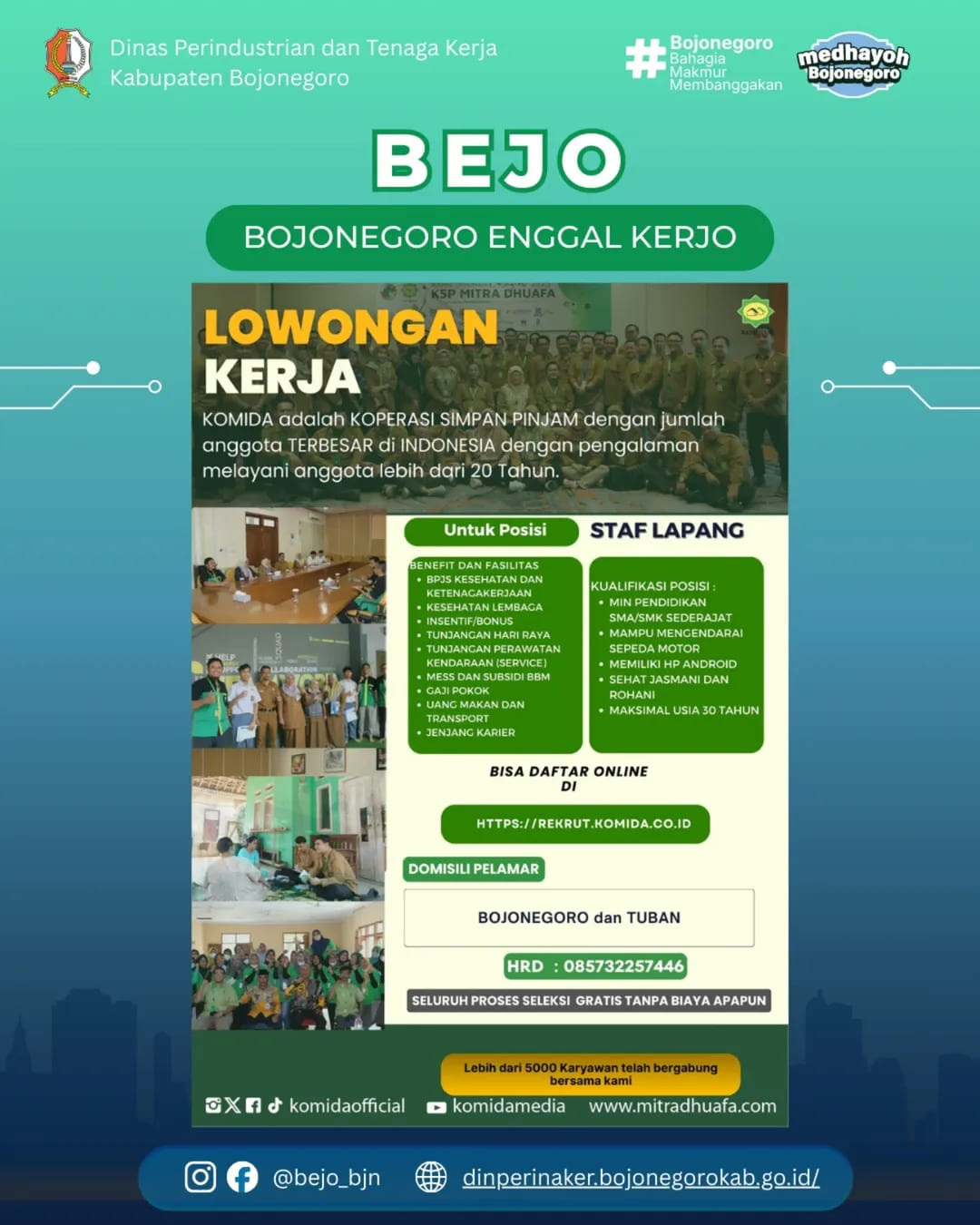 INFO LOWONGAN KERJA-  KOMIDA (KSP Mitra Dhuafa)