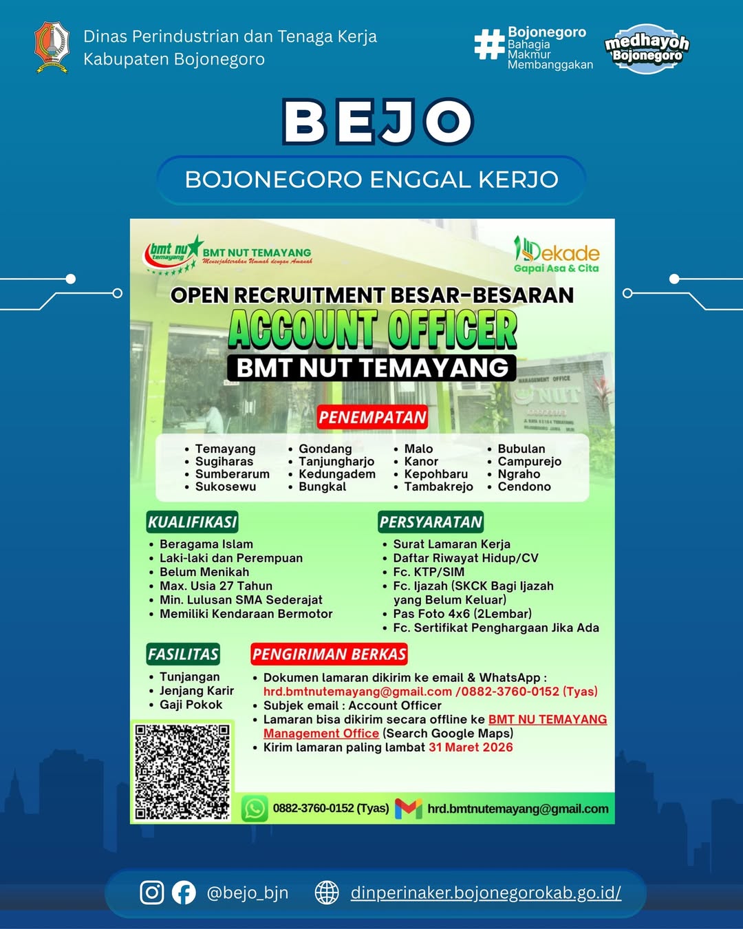 INFO LOWONGAN KERJA- BMT NU Temayang