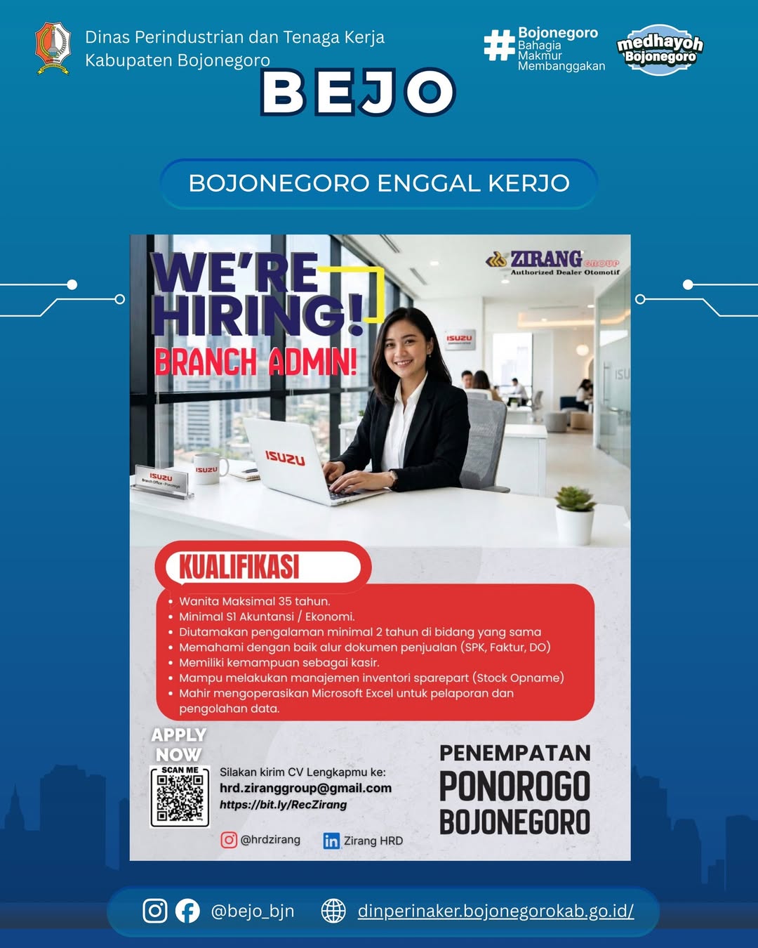 INFO LOWONGAN KERJA- 𝗗𝗲𝗮𝗹𝗲𝗿 𝗥𝗲𝘀𝗺𝗶 𝗜𝗦𝗨𝗭𝗨 – 𝗭𝗶𝗿𝗮𝗻𝗴 𝗚𝗿𝗼𝘂𝗽