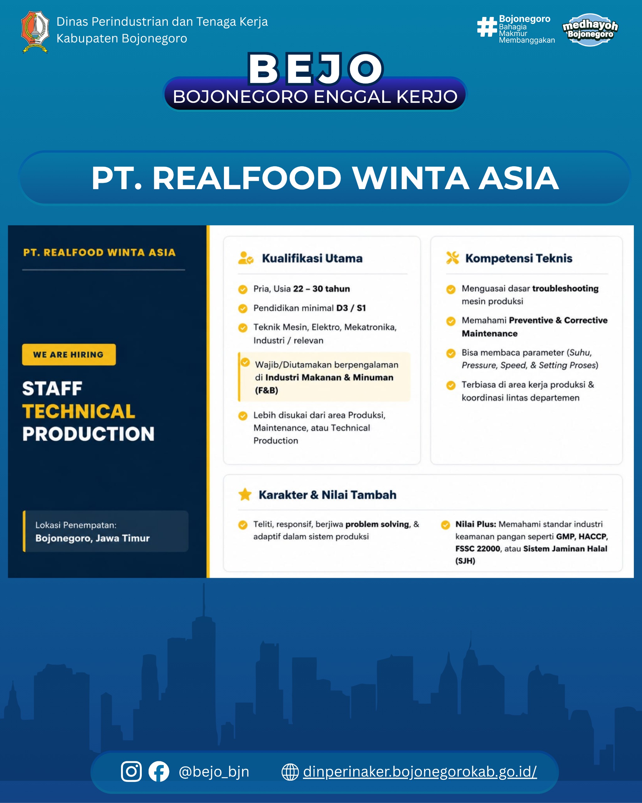 LOWONGAN KERJA TERBARU – PT Realfood Winta Asia