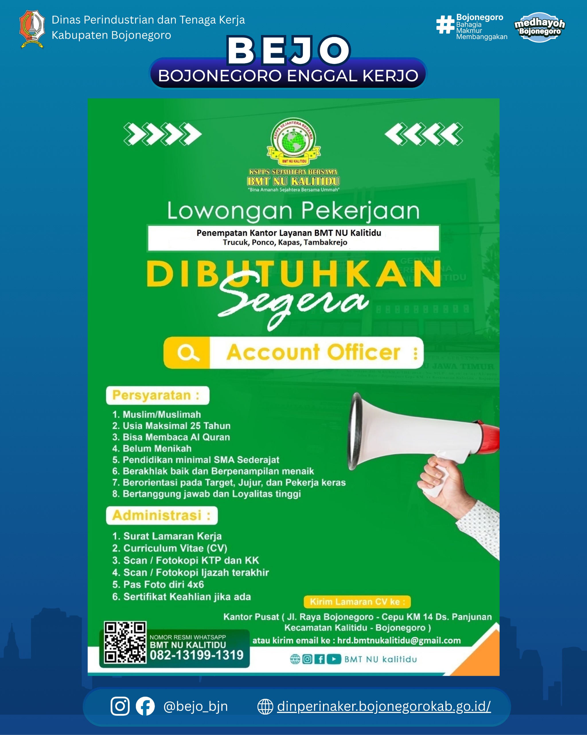 LOWONGAN KERJA TERBARU – BMT NU Kalitidu