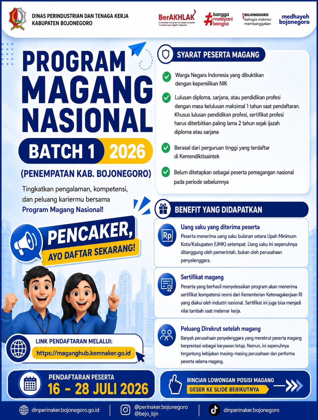 PROGRAM MAGANG NASIONAL BATCH 1 TAHUN 2026 – PENEMPATAN KABUPATEN BOJONEGORO