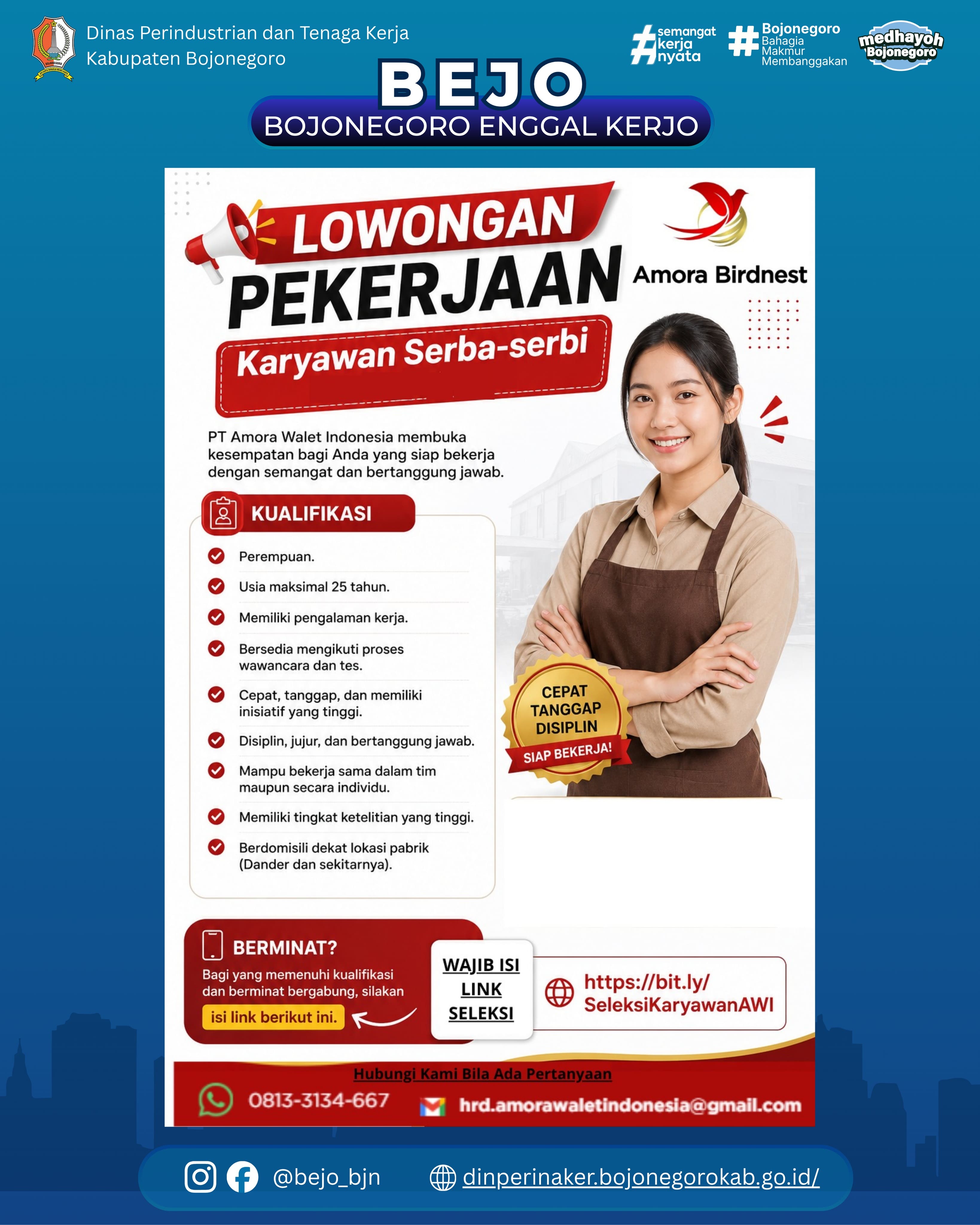 LOWONGAN KERJA TERBARU – PT Amora Walet Indonesia