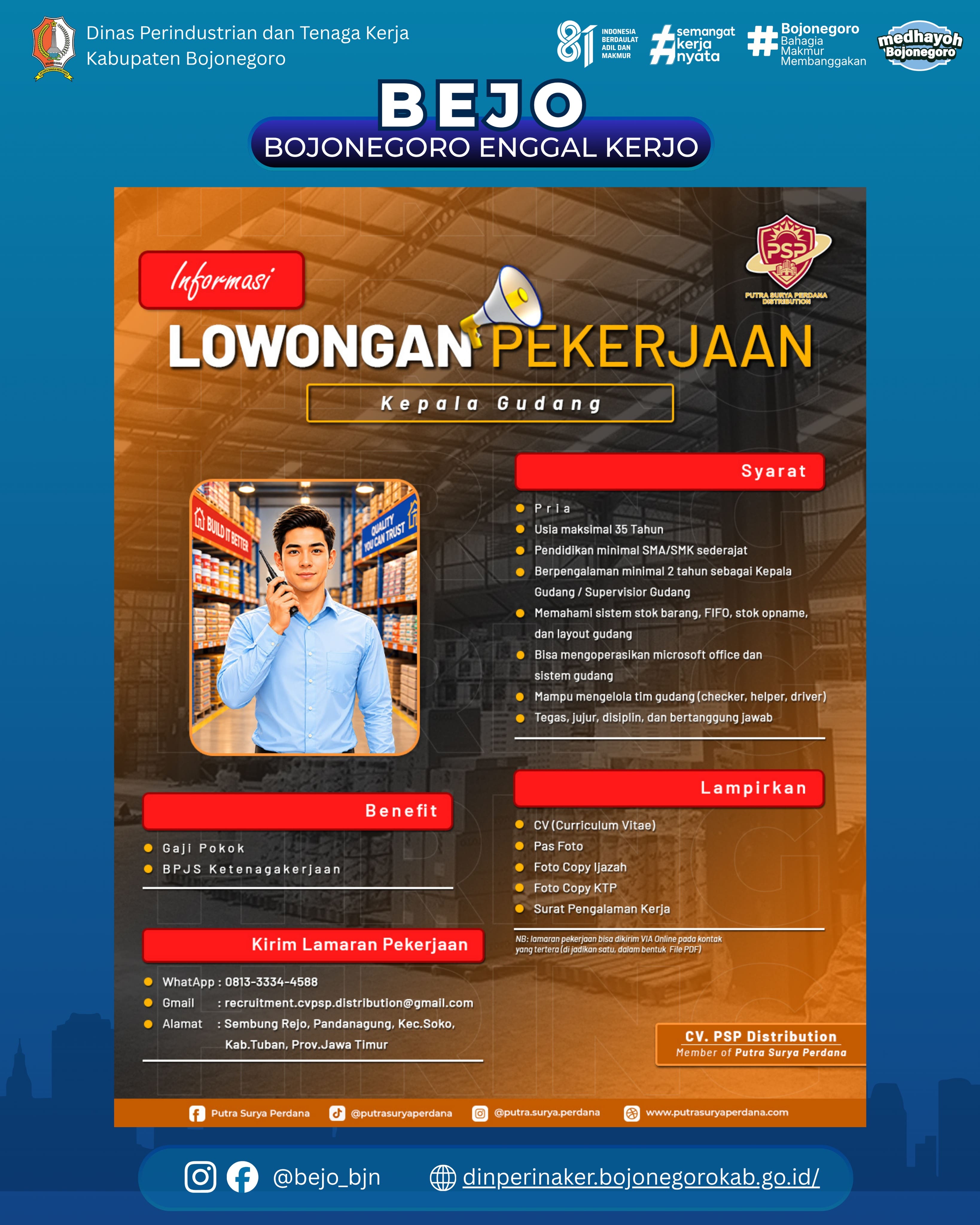 LOWONGAN KERJA TERBARU – CV. PSP Distribution