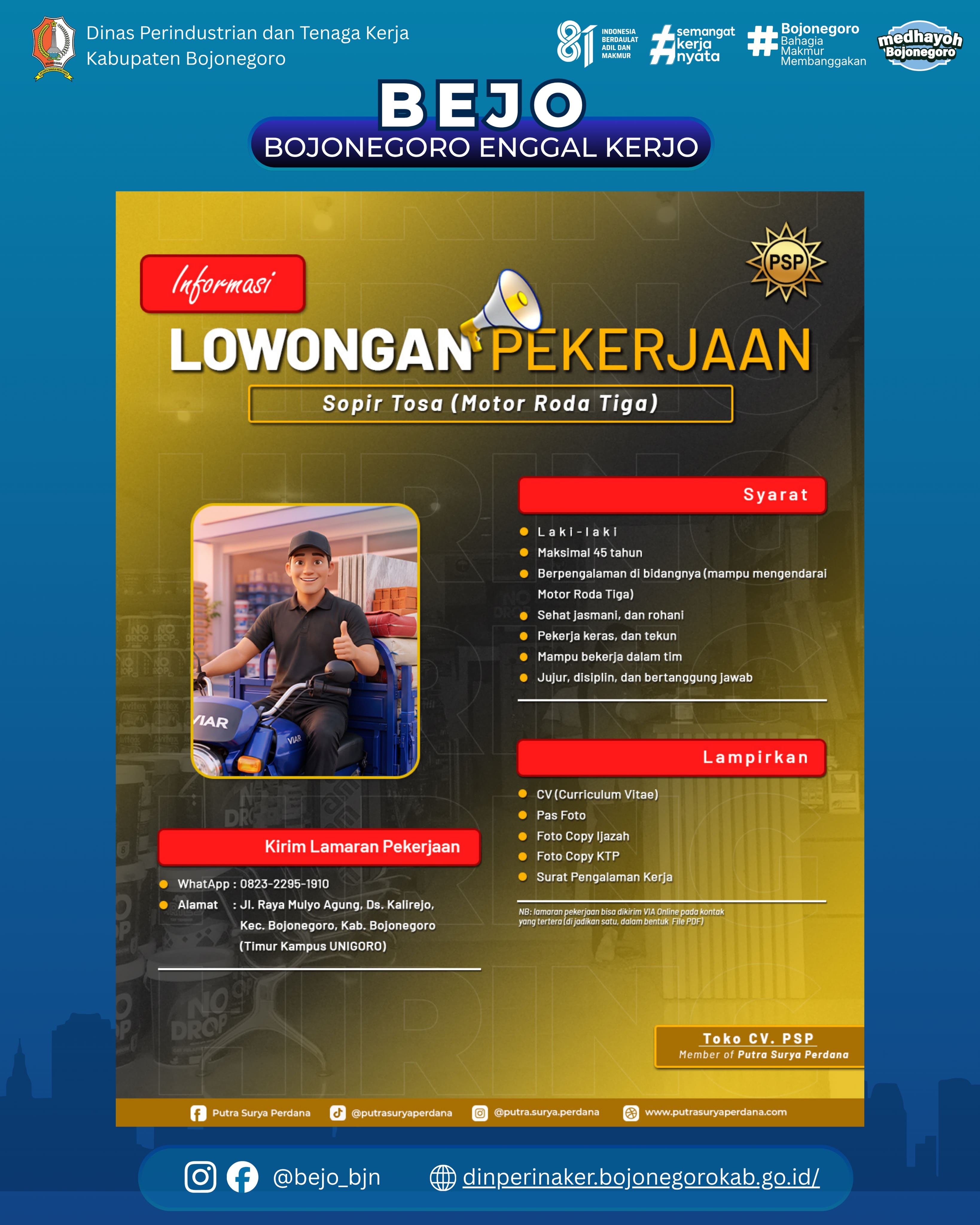 LOWONGAN KERJA TERBARU – CV. PSP Distribution
