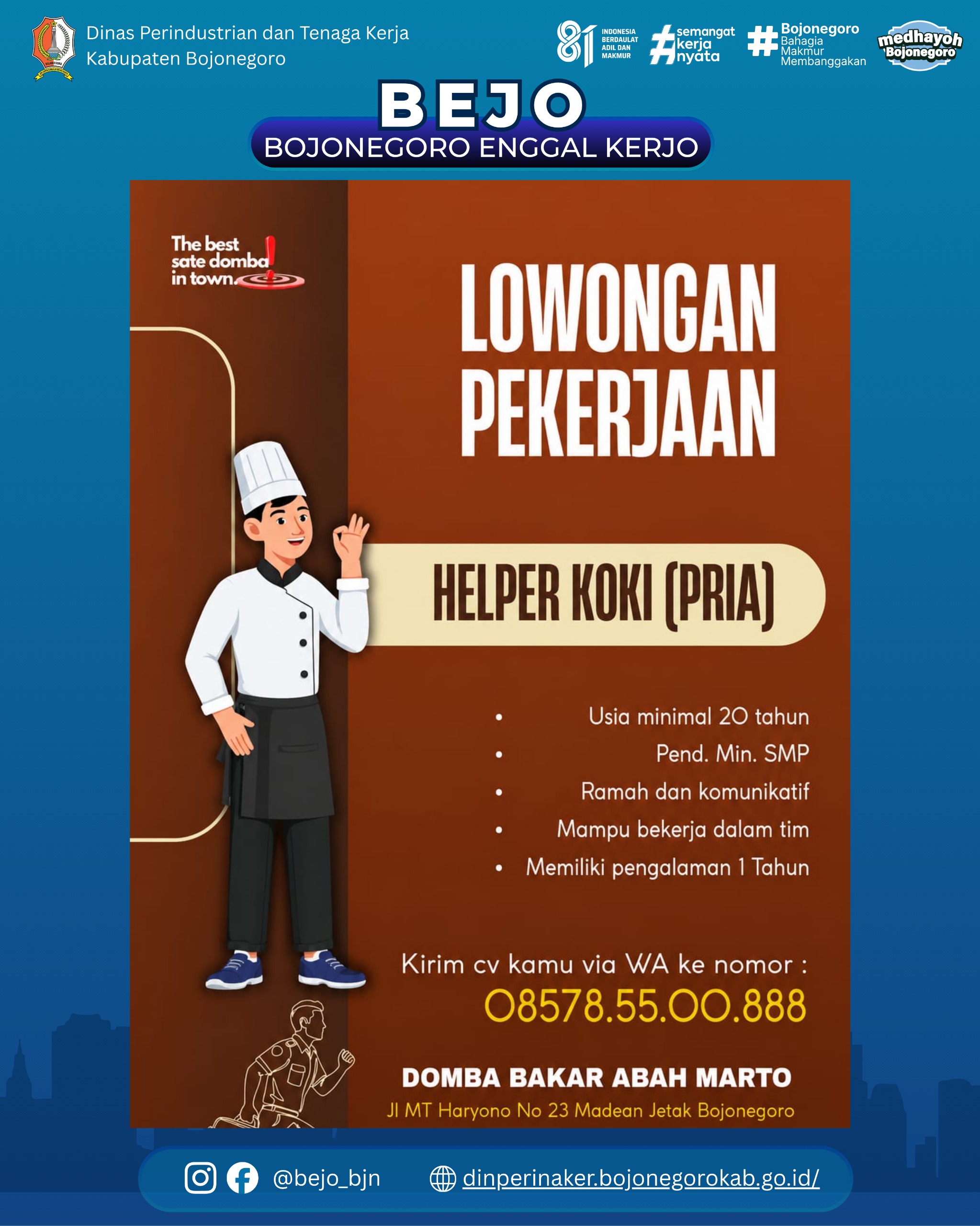 LOWONGAN KERJA TERBARU – Domba Bakar Abah Marto