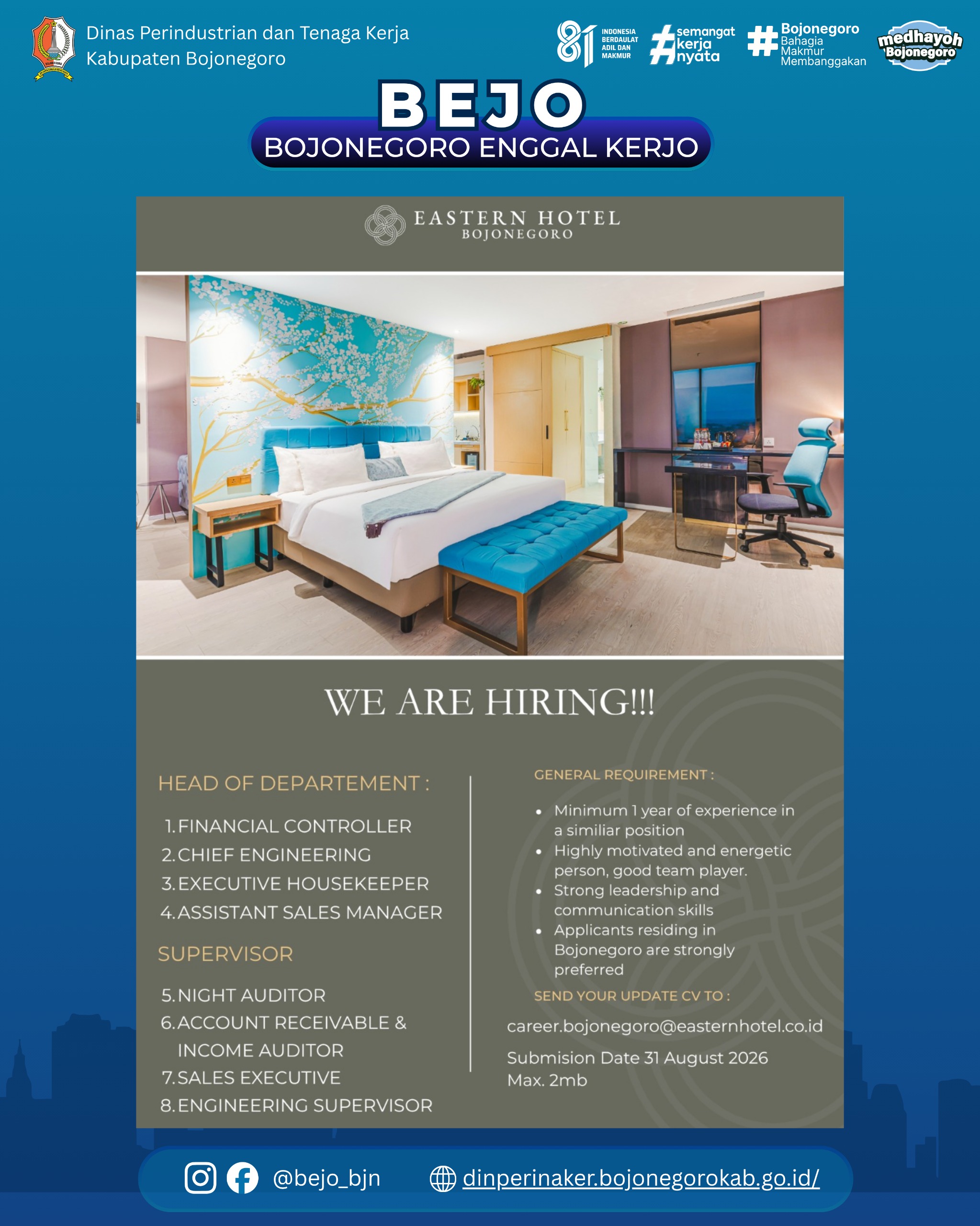 LOWONGAN KERJA TERBARU – EASTERN HOTEL BOJONEGORO