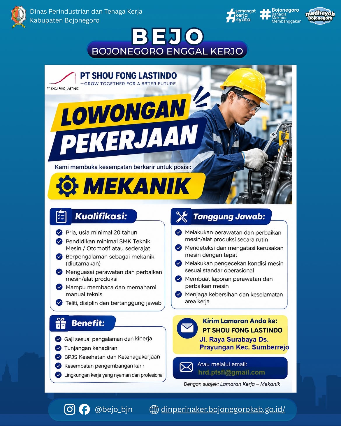 LOWONGAN KERJA TERBARU – PT Shou Fong Lastindo