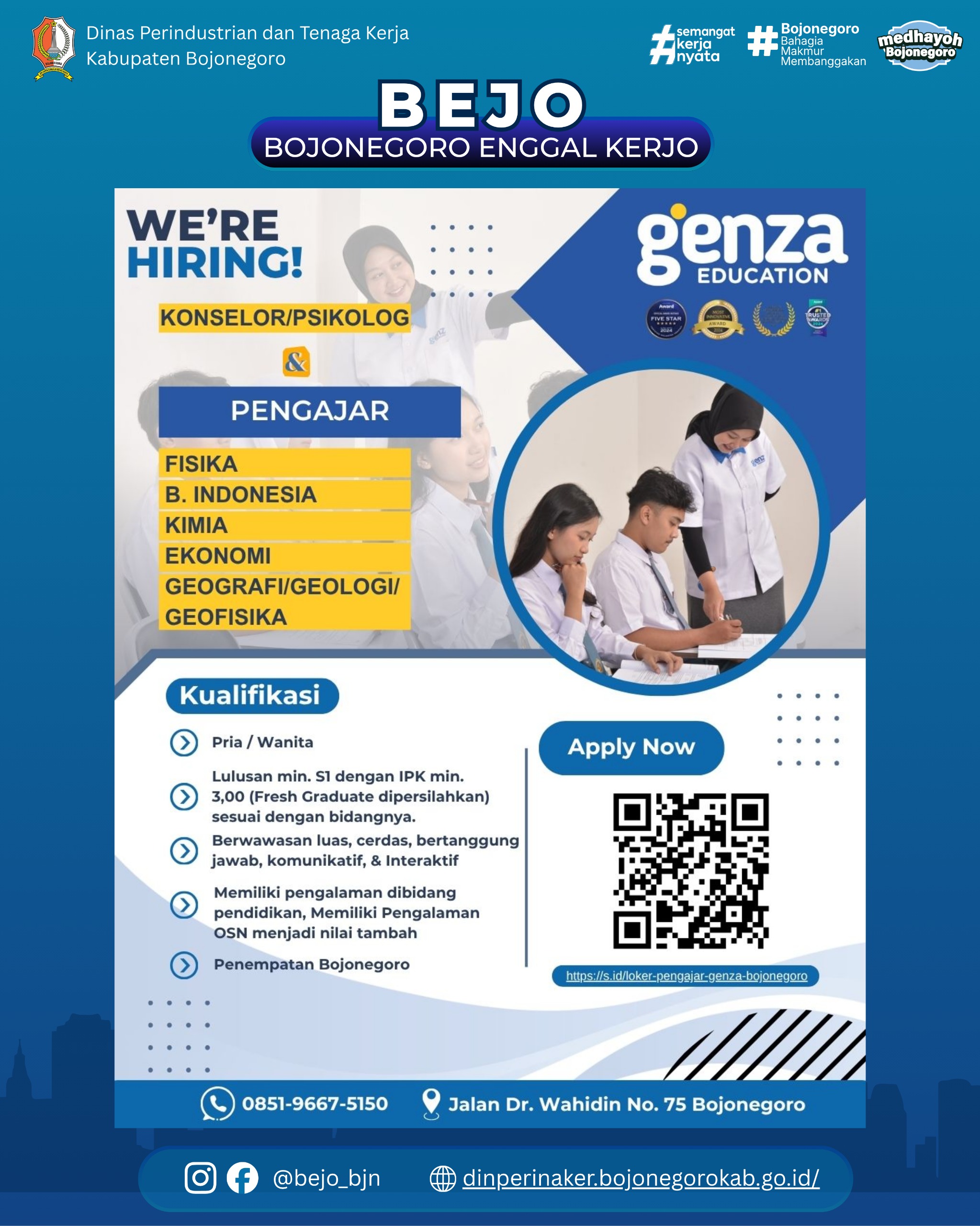 LOWONGAN KERJA TERBARU – Genza Education Bojonegoro