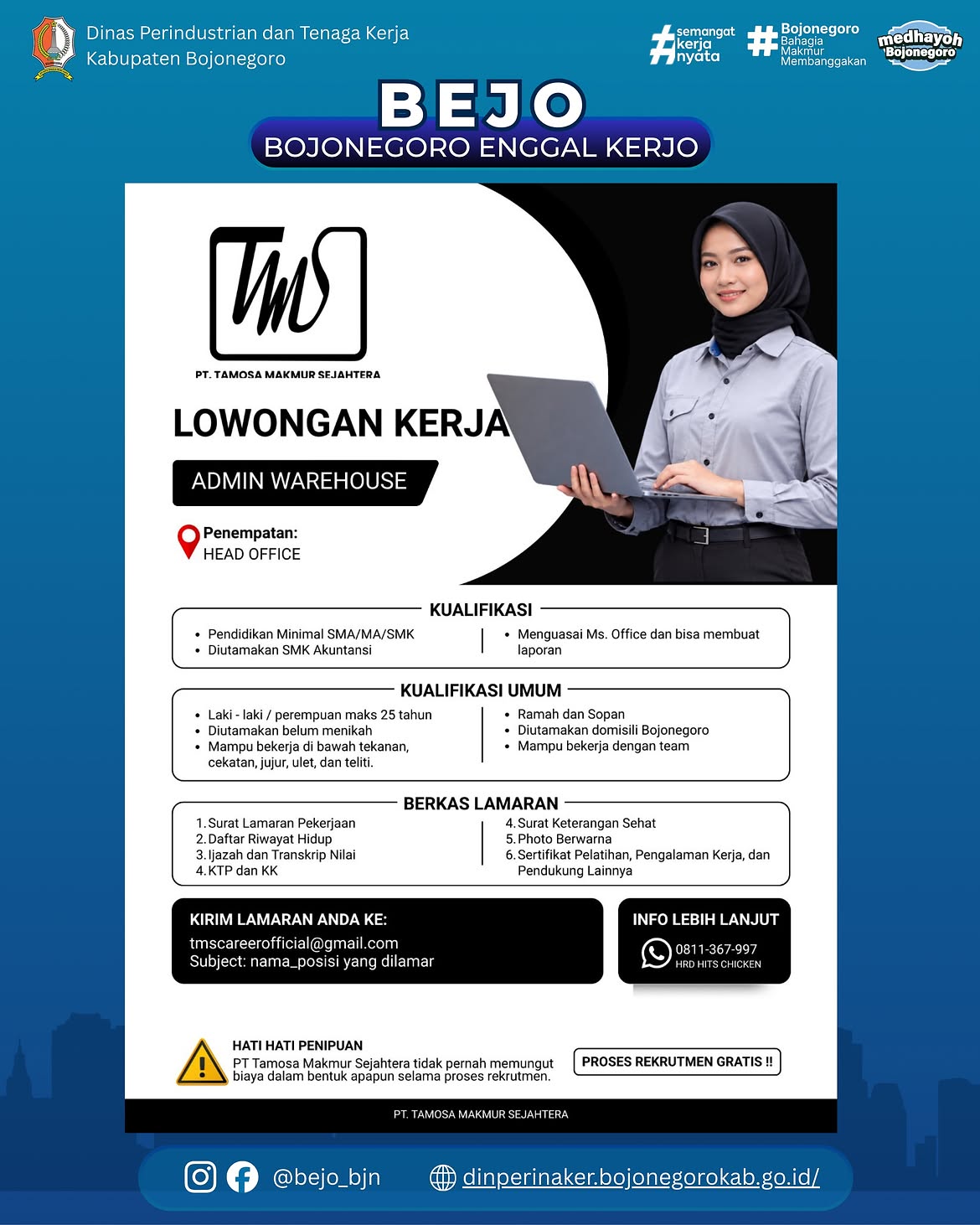 LOWONGAN KERJA TERBARU – PT. Tamosa Makmur Sejahtera