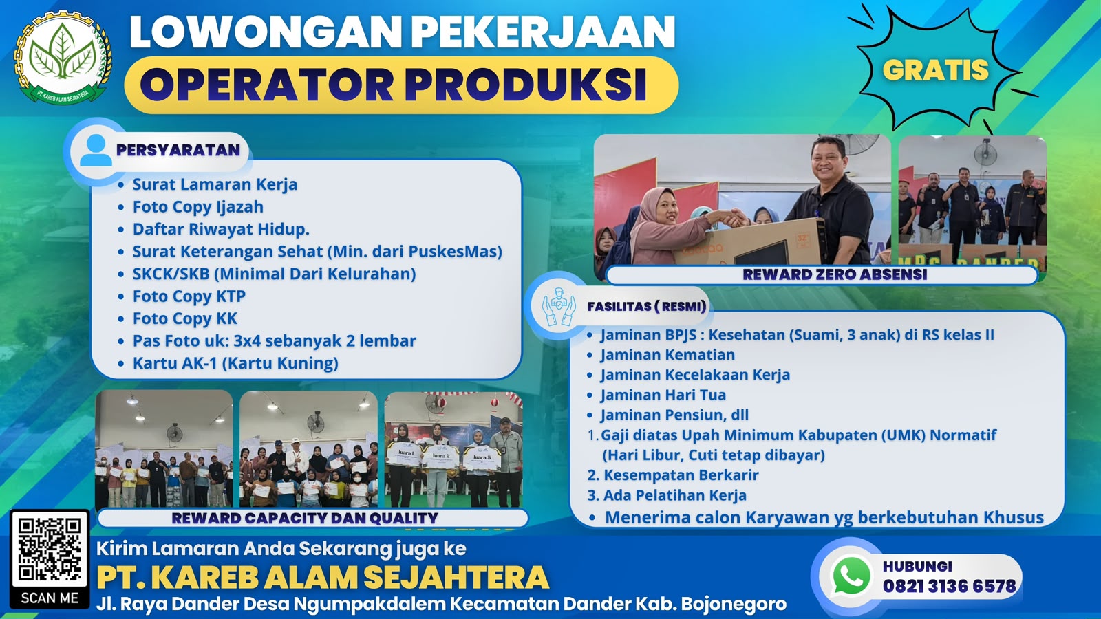 LOWONGAN KERJA TERBARU – PT. Kareb Alam Sejahtera