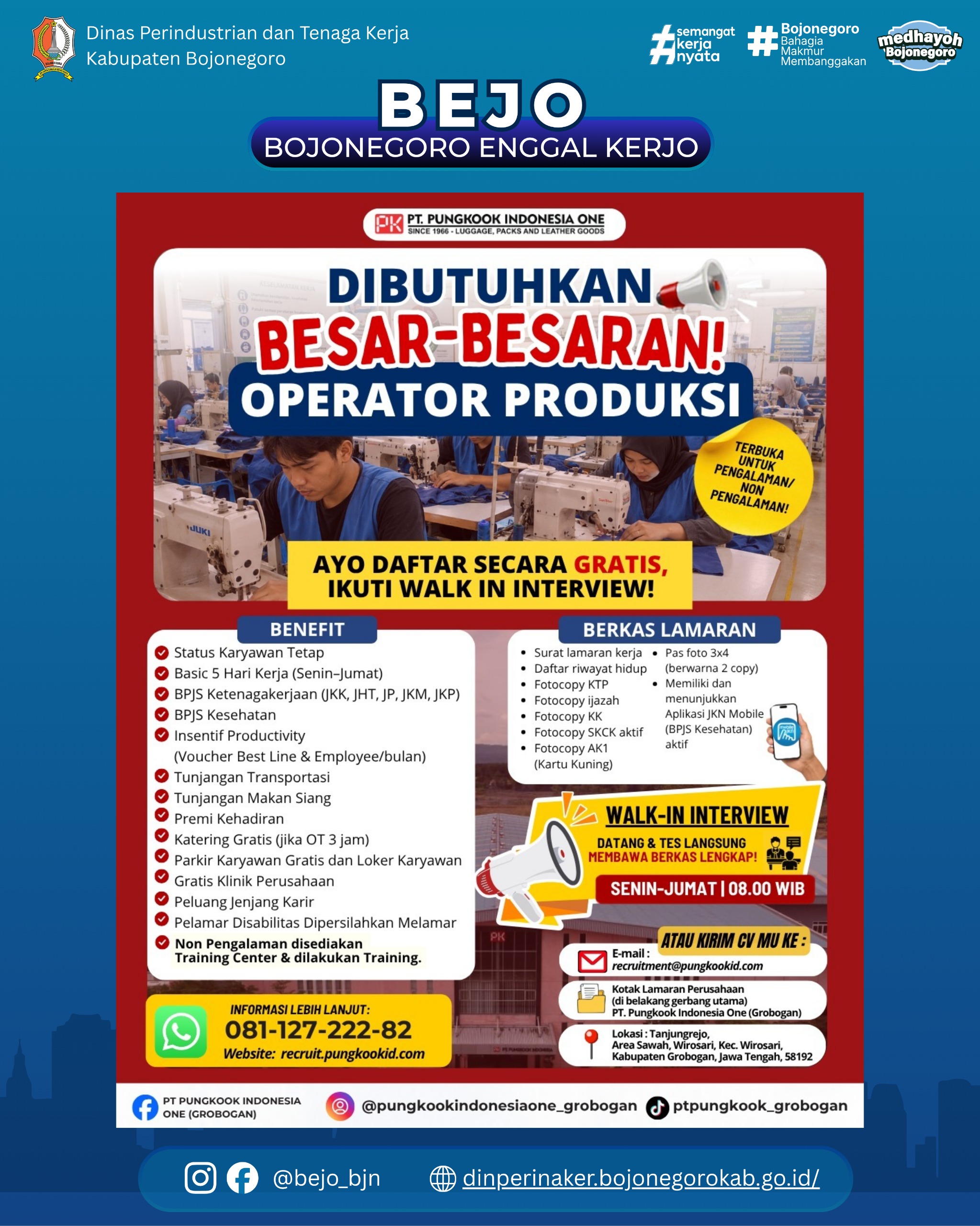LOWONGAN KERJA TERBARU – PT. Punghook Indonesia One