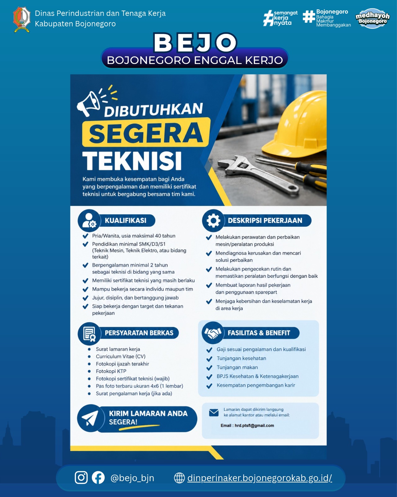 LOWONGAN KERJA TERBARU – TEKNISI