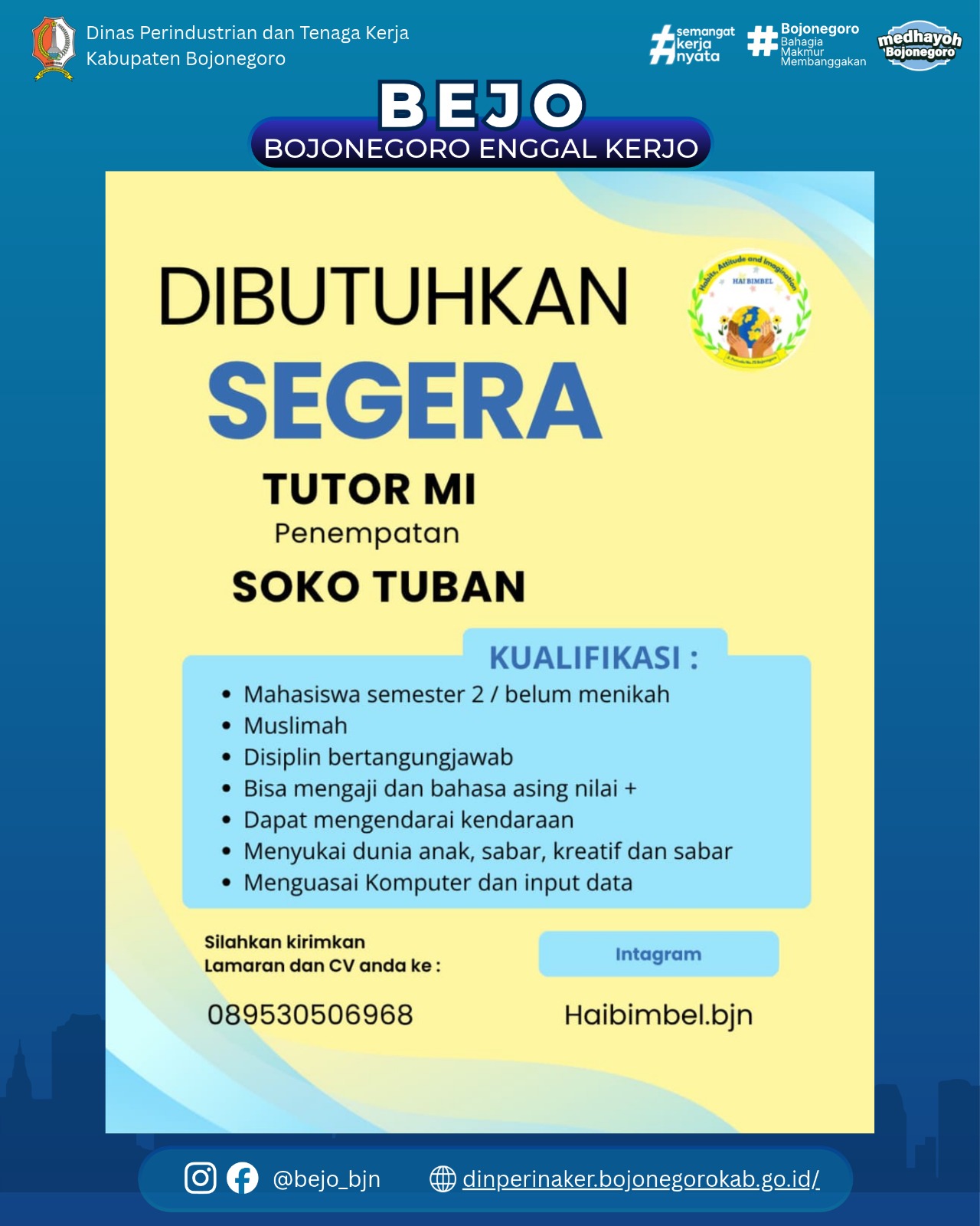 LOWONGAN KERJA TERBARU – Haibimbel.bjn