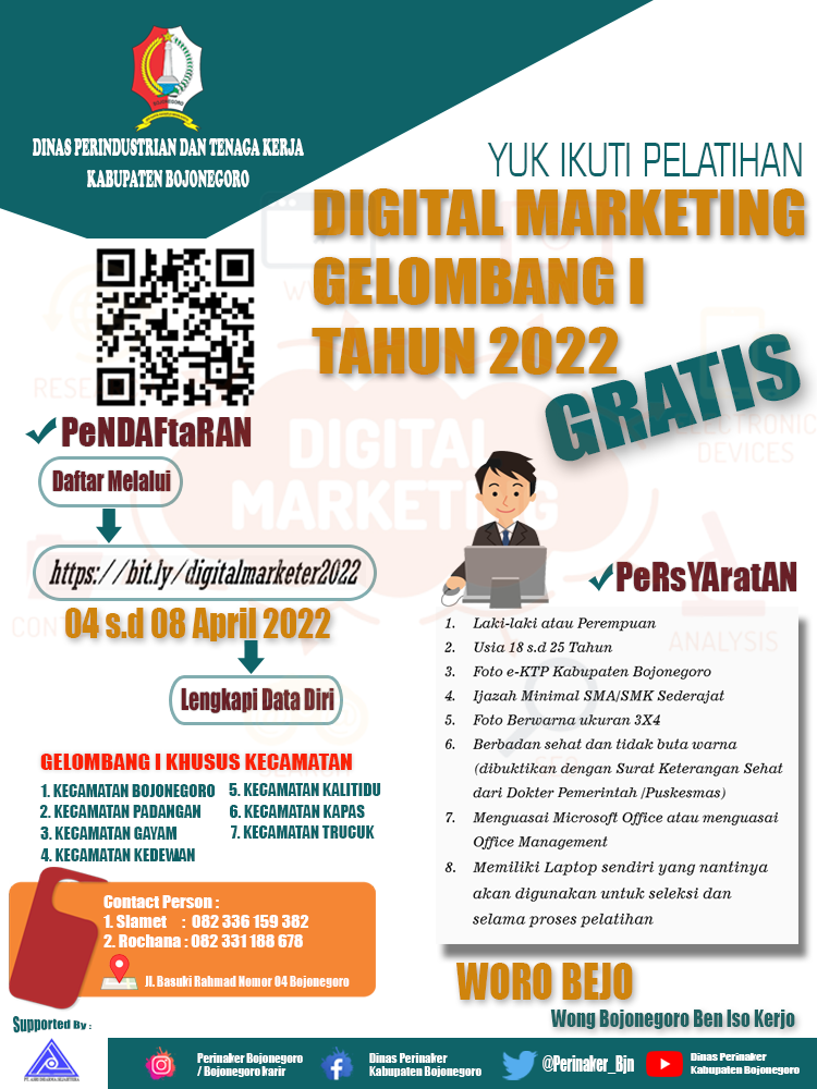 PELATIHAN DIGITAL MARKETING GELOMBANG I TAHUN 2022